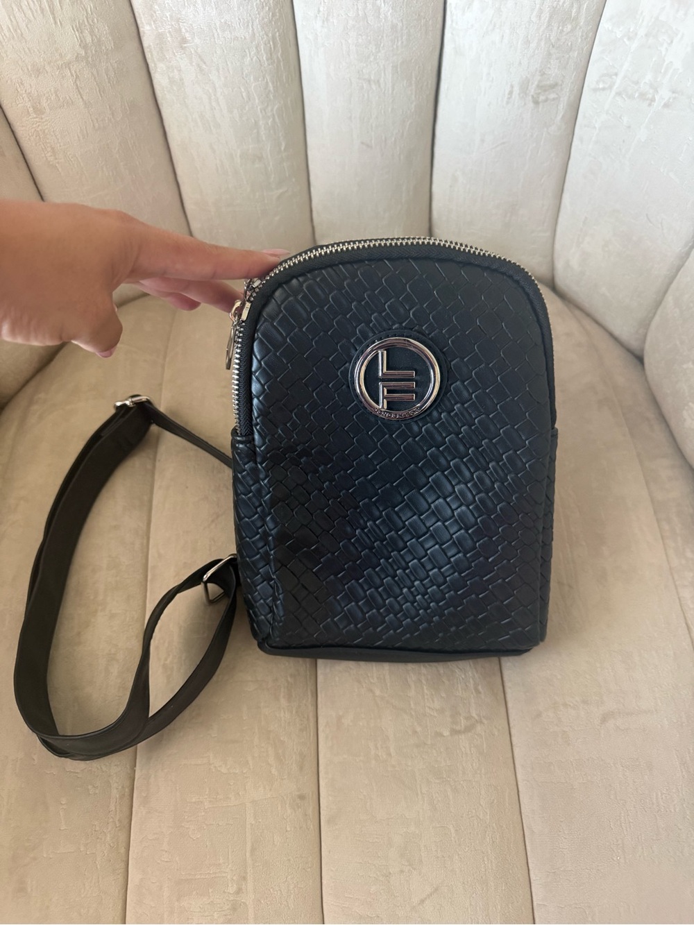 London Fog Black Crossbody Bag with Logo